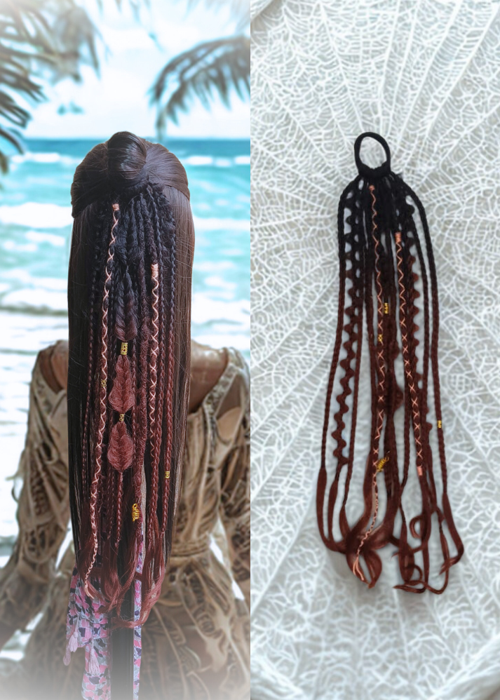 Brown Dreads and Braids Hair Band