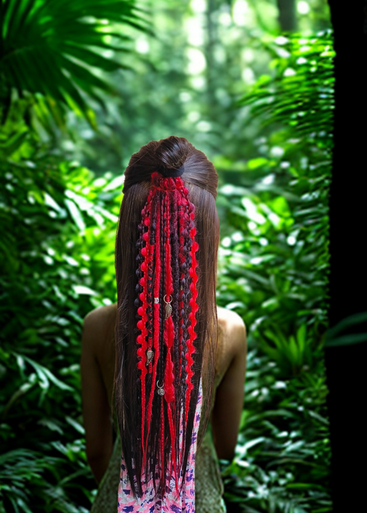Dreads and Braids Band Red and Black