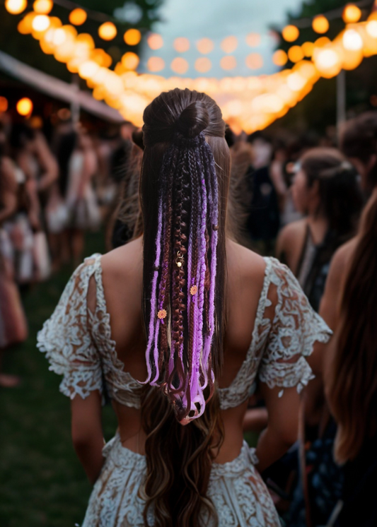 Dreads and Braids Hair Band Purple Brown
