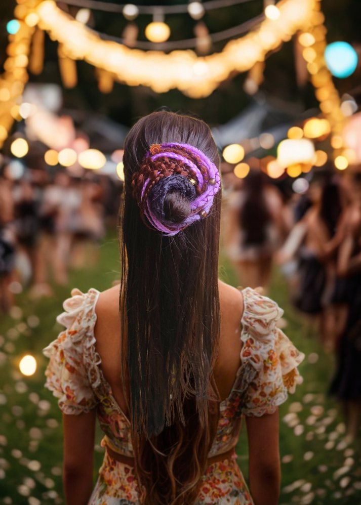 Dreads and Braids Hair Band Purple Brown