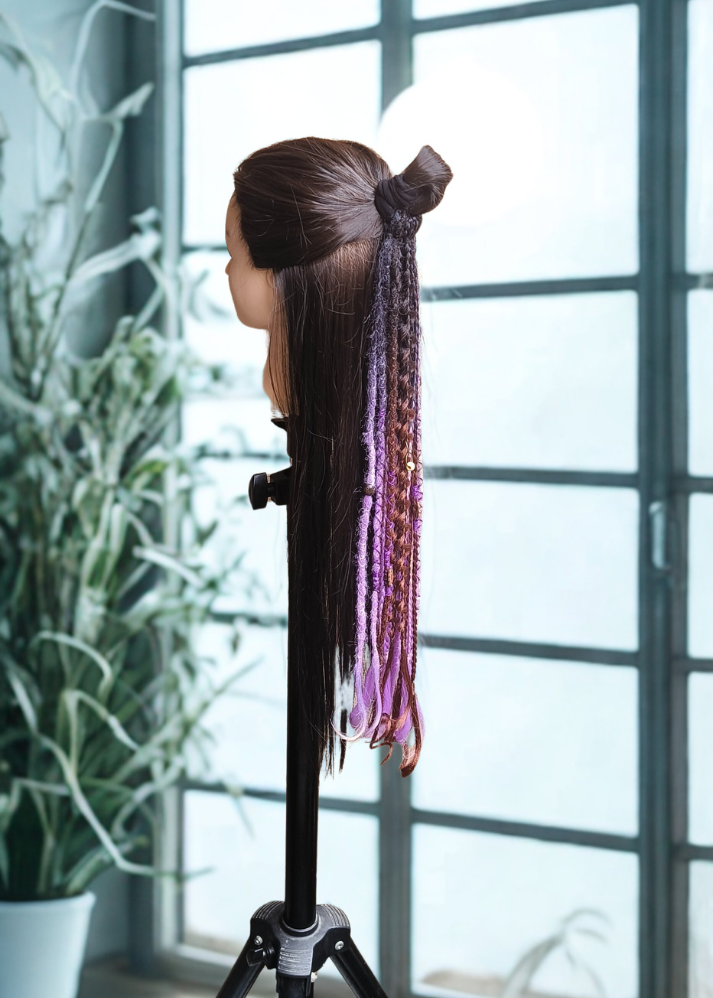 Dreads and Braids Hair Band Purple Brown
