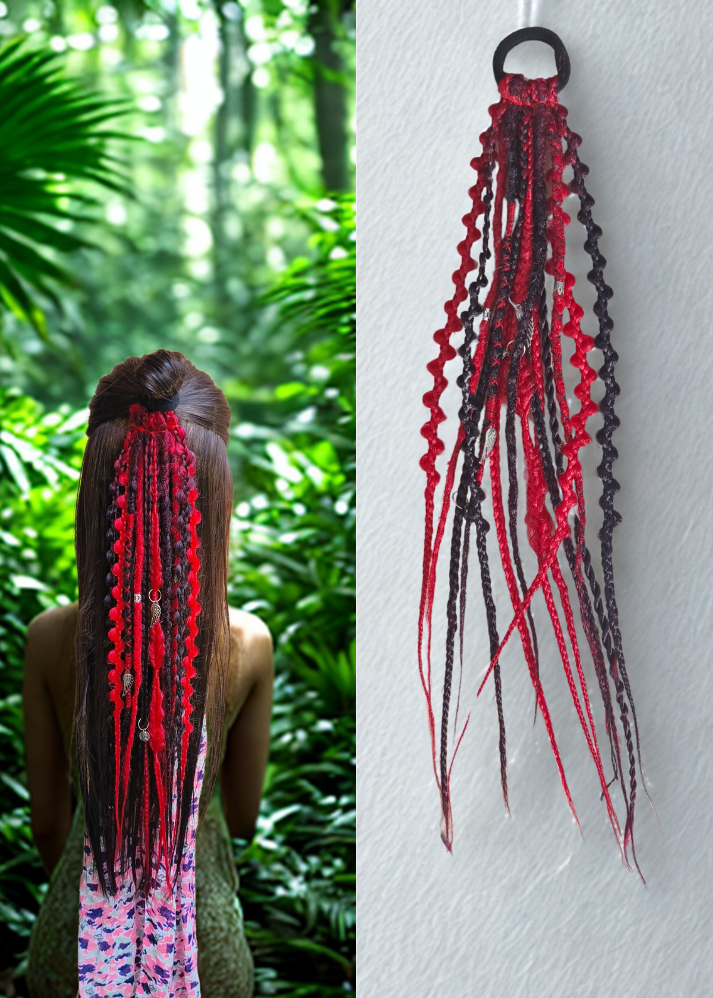 Dreads and Braids Band Red and Black