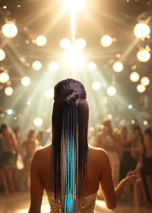 Dreads and Braids Hair Band Blue Golden