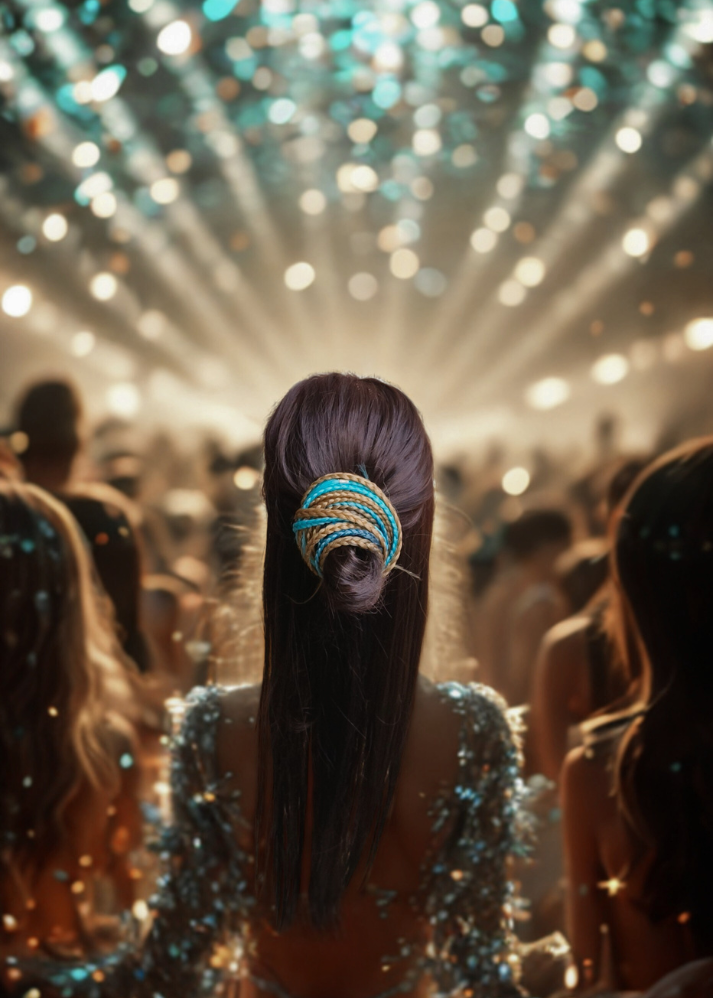 Dreads and Braids Hair Band Blue Golden