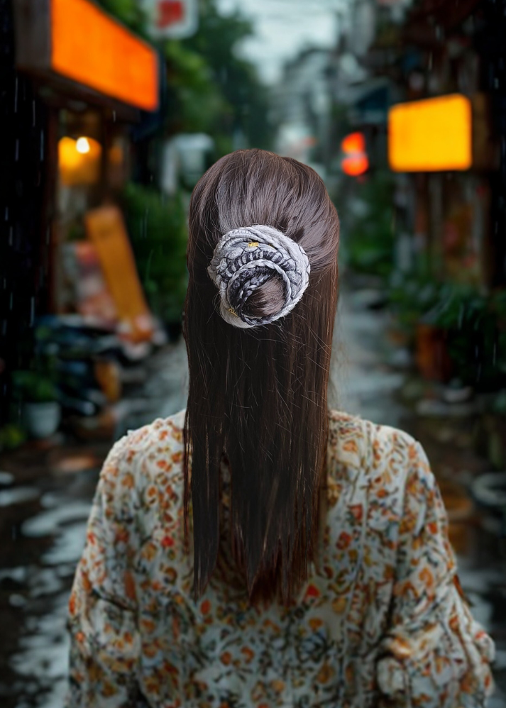 Black & Light Grey Dreads and Braids Band