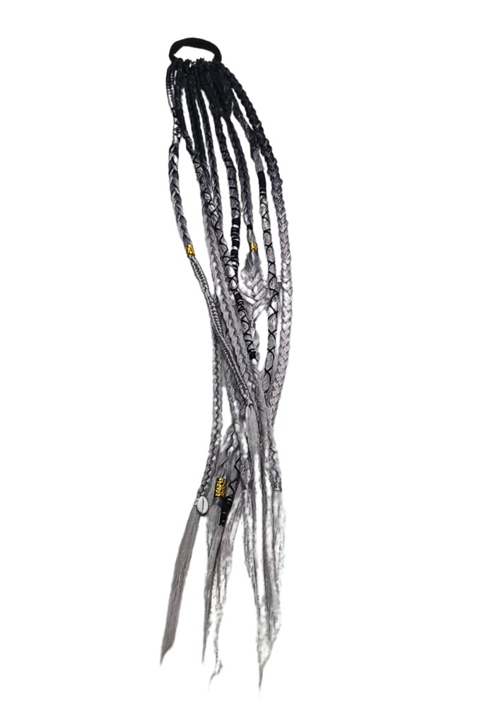 Black & Light Grey Dreads and Braids Band